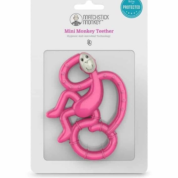 Matchstick Monkey Kousátko Mini Monkey s antimikrobiálním povrchem RŮŽOVÉ