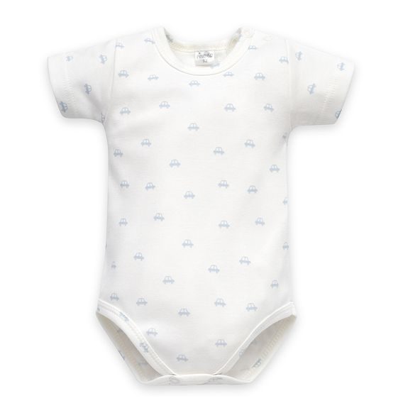 PINOKIO Body krátký rukáv Lovely Day BabyBlue AUTÍČKA