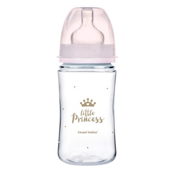 Canpol babies Láhev se širokým hrdlem Royal Baby 240ml RŮŽOVÁ