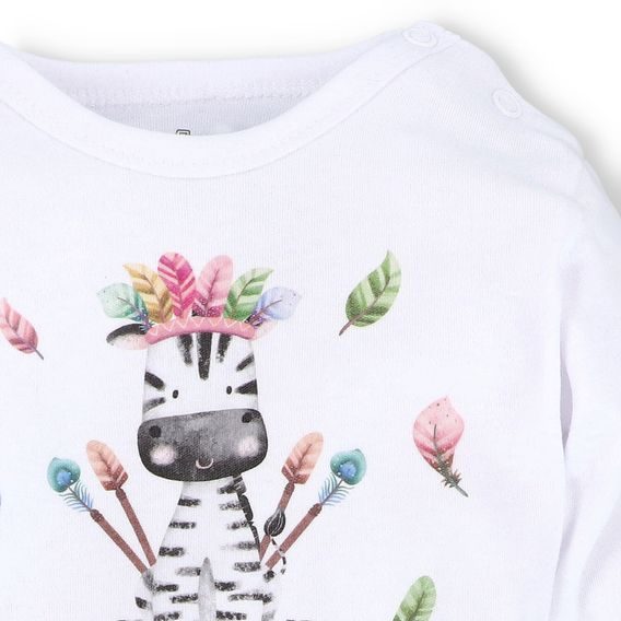 NINI Body dlouhý rukáv Zebra BÍLÉ