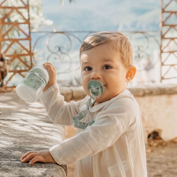 Suavinex Wonderland Klip na dudlík se stuhou ZELENÝ KRÁLÍK