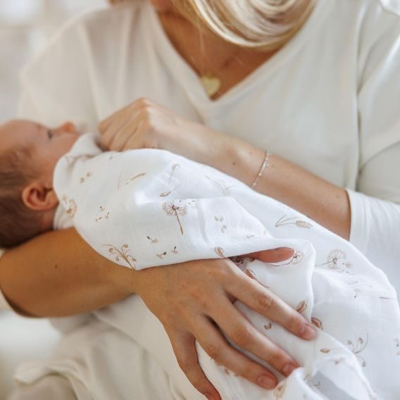 BabyOno Bambusové pleny 3ks BÉŽOVÁ Pampelišky