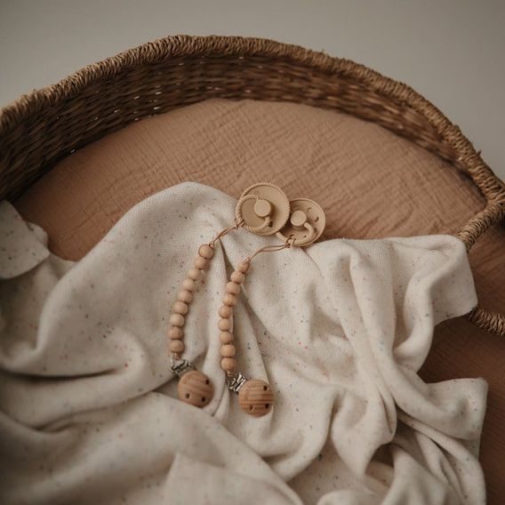 Mushie Klip na dudlík Hera FAUX WOOD