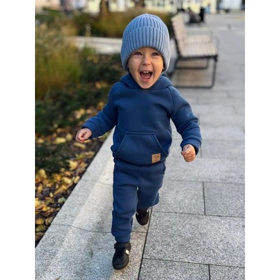 Bunnykids Teplá souprava Medvídek s klokankou TMAVĚ MODRÁ