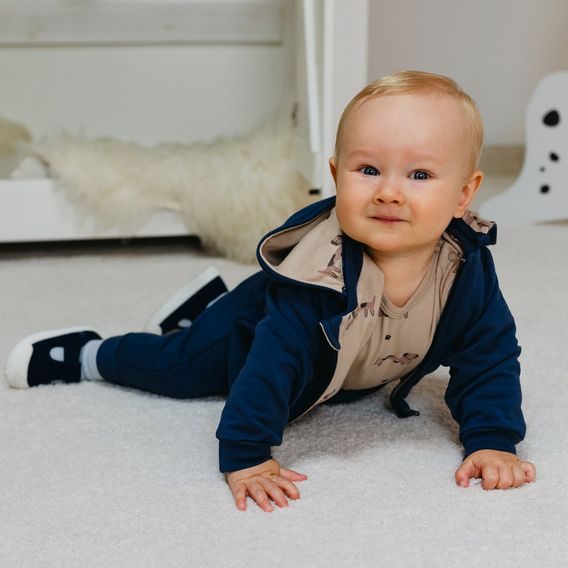 Eevi Souprava mikina + tepláčky Puppy Playtime TMAVĚ MODRÁ