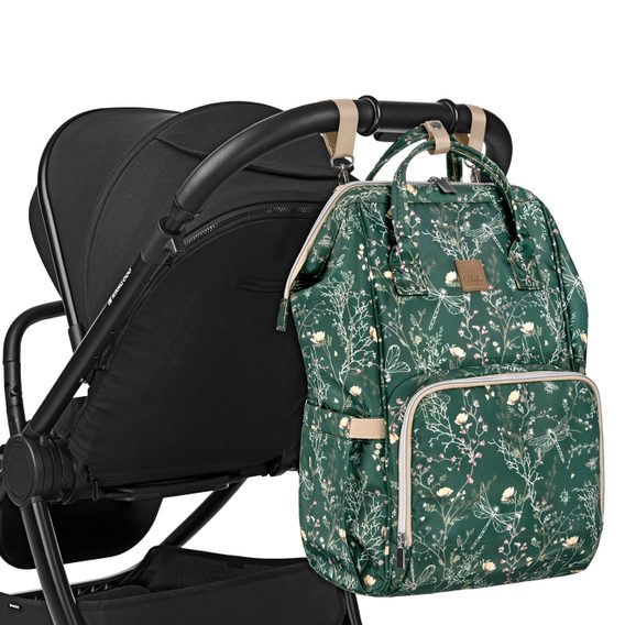 KikkaBoo Přebalovací batoh Siena Luxe Secret Garden Deep Green