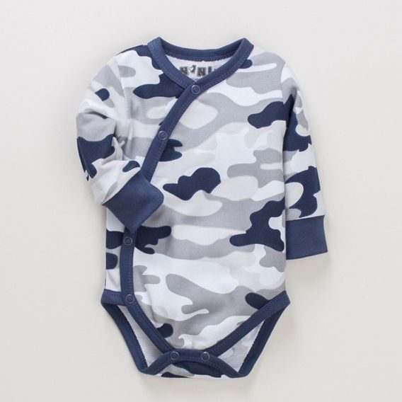 NINI Body celorozepínací dlouhý rukáv Camouflage VZOROVANÉ