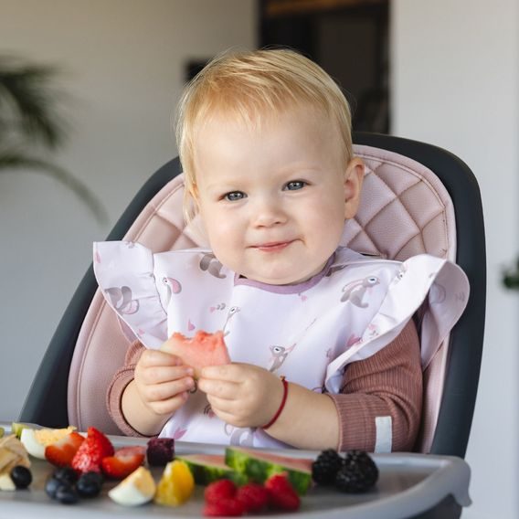 BabyOno Omyvatelný bryndák zástěrka 6m+ KRÁLÍČEK