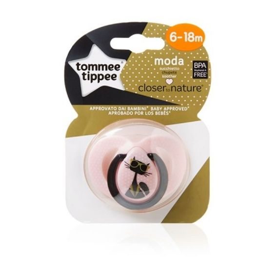 Tommee Tippee Šidítko C2N silikon MODA RŮŽOVÉ 6-18m, 1ks