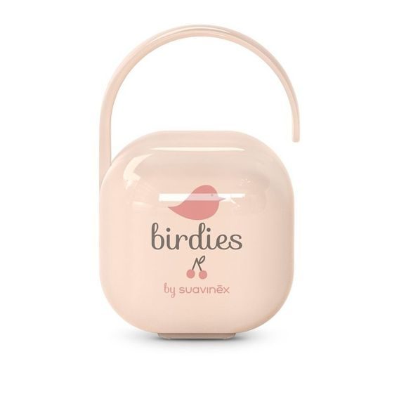 Suavinex Birdies krabička na dudlík RŮŽOVÁ