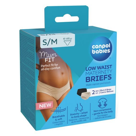 Canpol babies Těhotenské kalhotky s nízkým pasem MumFIT S/M 2ks