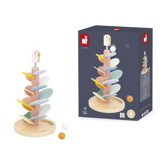 Janod Sweet Cocoon Dřevěná kuličková dráha Ptáček