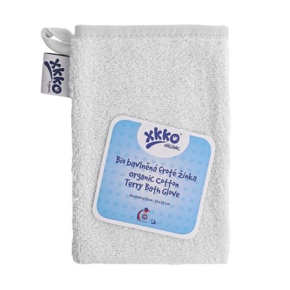 Kikko BIO bavlněná froté žínka XKKO Organic BÍLÁ