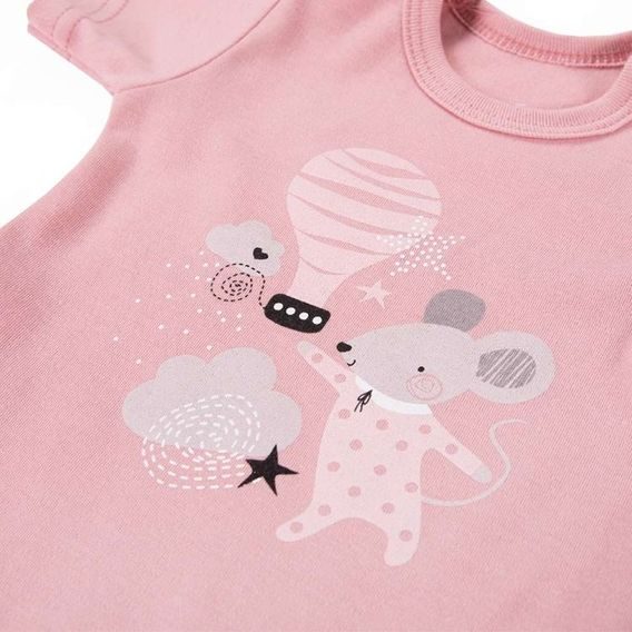 Eevi Body krátký rukáv Mellow RŮŽOVÉ