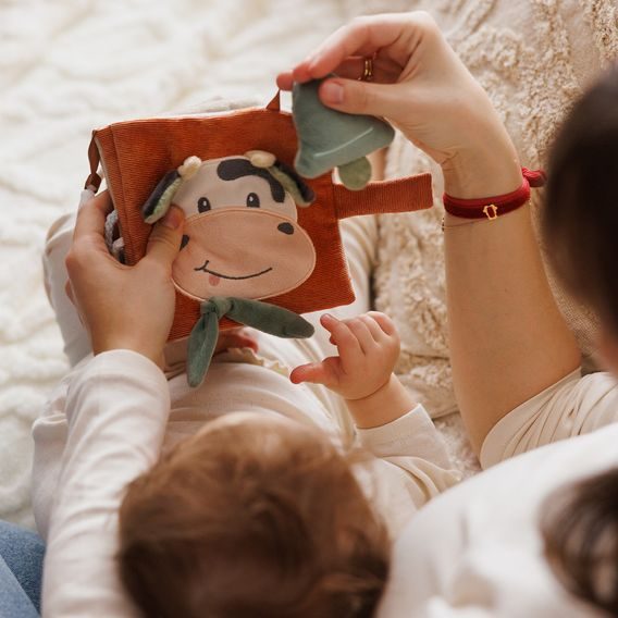 BabyOno Senzorická knížka Kravička BINGO