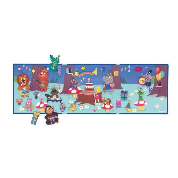 Janod Magnetická kniha Magnetistories NAROZENINOVÁ PÁRTY ZVÍŘÁTKA