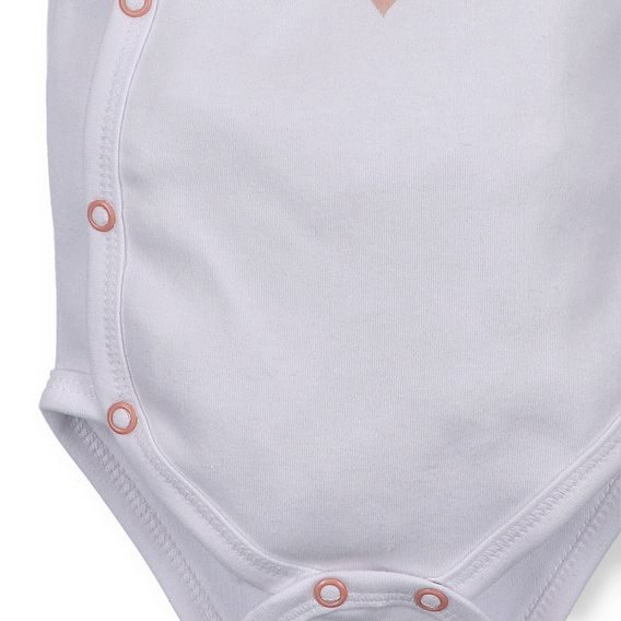 NINI Zavinovací body krátký rukáv Blossom BÍLÉ