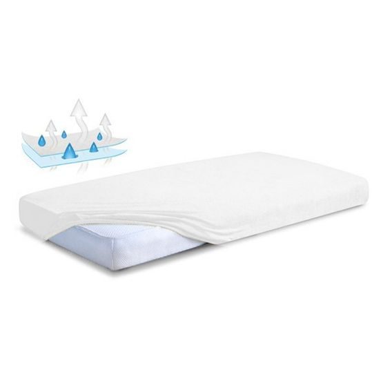 BabyMatex Nepromokavé froté prostěradlo 140x70cm BÍLÉ