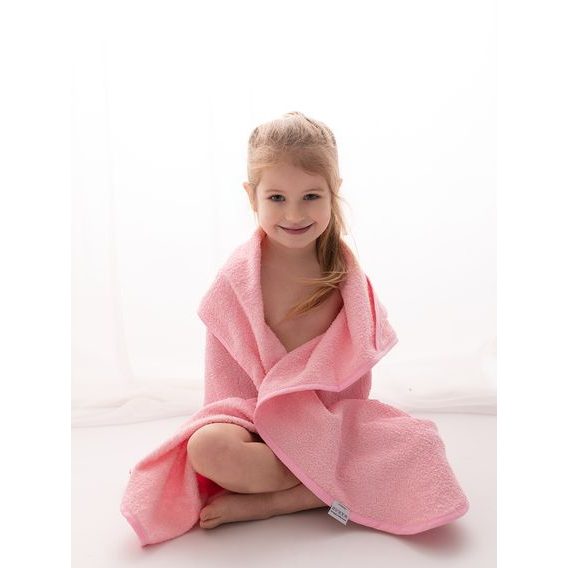 BabyMatex Osuška s kapucí 100x100cm Maxi MEDVÍDEK RŮŽOVÁ