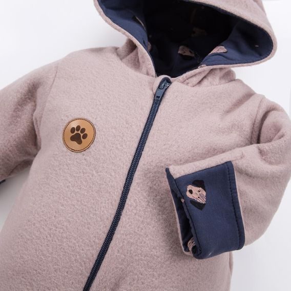 Eevi Kojenecká kombinéza overal fleece Run&Fun BÉŽOVÁ