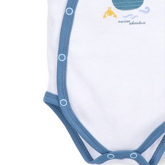 NINI Zavinovací body krátký rukáv Pirates BÍLÉ