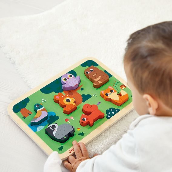 Janod Chunky vkládací puzzle ZVÍŘÁTKA V LESE