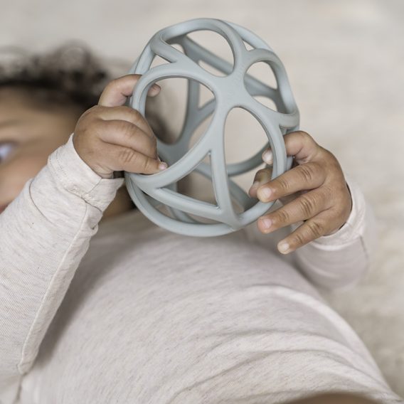 Little Dutch Senzorický silikonový míček BLUE