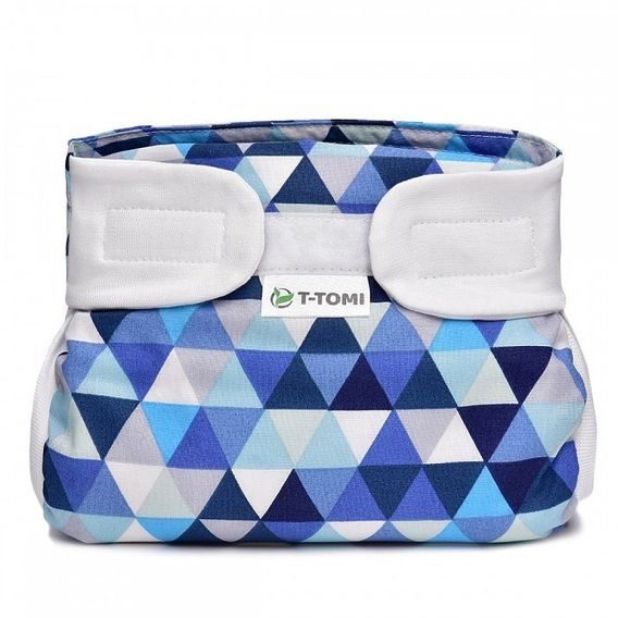 T-tomi Ortopedické abdukční kalhotky - BLUE TRIANGLES (5-9kg, suchý zip)