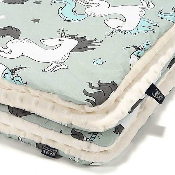 La Millou Dětská deka s výplní vel.M, UNICORN RAINBOW KNIGHT - ECRU by Maja Bohosiewicz