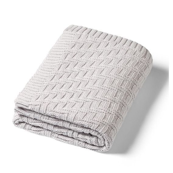 BabyOno Pletená dětská deka bavlněná ŠEDÁ