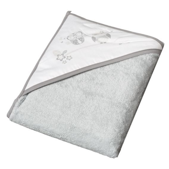 Tega baby Osuška s kapucí froté 100x100cm SOVIČKY ŠEDÁ