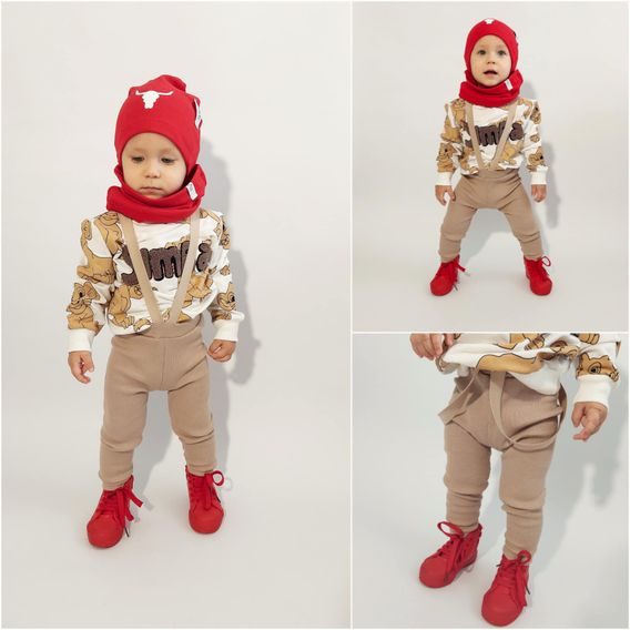 Bunnykids Legíny s kšandami TMAVĚ BÉŽOVÁ