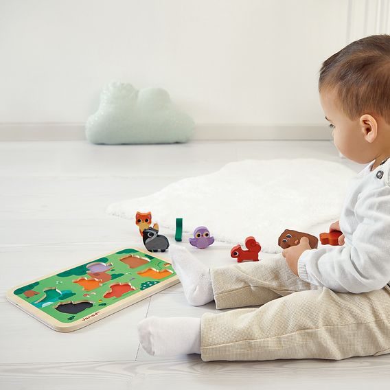 Janod Chunky vkládací puzzle ZVÍŘÁTKA V LESE