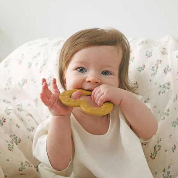 BIBS Baby Bitie kousátko Heart Mustard
