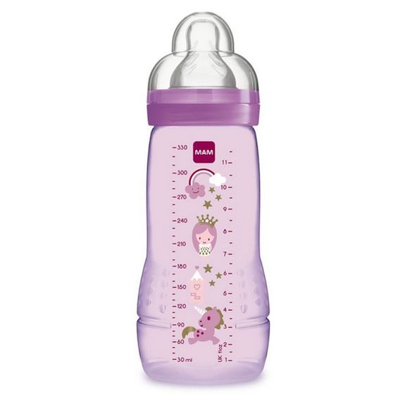 MAM Láhev Baby Bottle 330ml, 4m+ Fairytale - FIALOVÁ