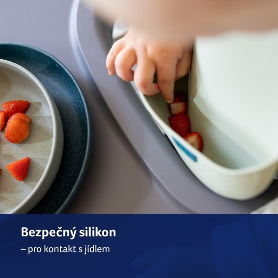 LOVI Silikonový bryndák s kapsou Pistachio