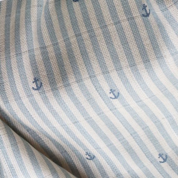 NUUROO Bambusová mušelínová zavinovací plena / osuška Stripe Anchor