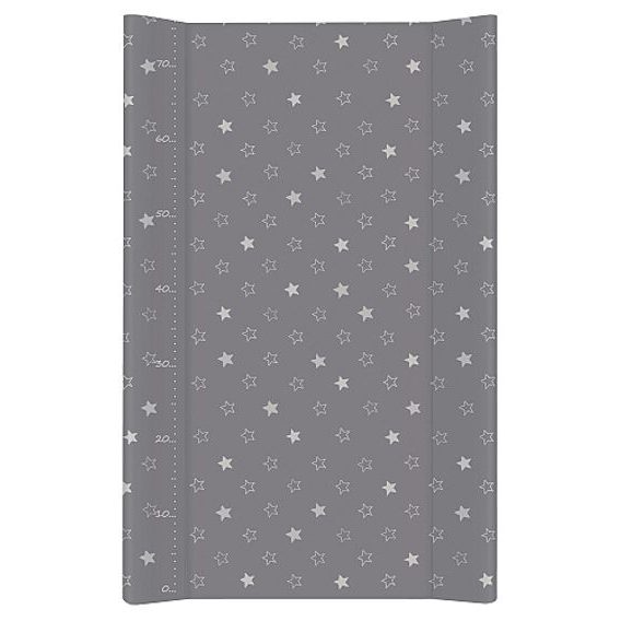 Ceba Přebalovací podložka měkká profilovaná 80x50 cm HVĚZDY TMAVĚ ŠEDÁ