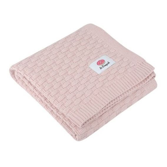 Le Pampuch Pletená dětská deka 100%Cotton "Bricks" POWDER PINK