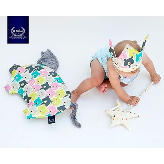 La Millou Luxusní dětský polštářek SLEEPY PIG, OH MY DEER - LATTE by Katarzyna Zielinska