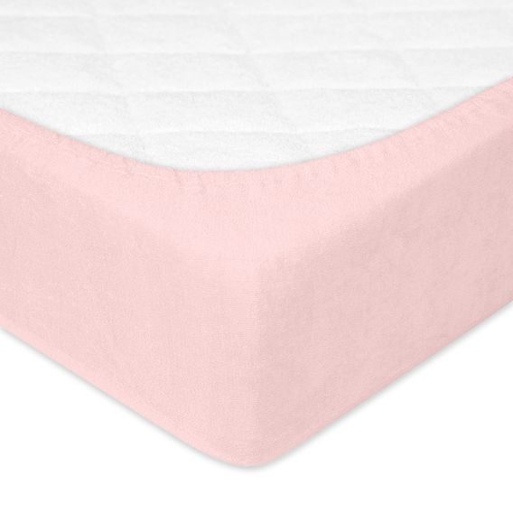 BabyMatex Nepromokavé froté prostěradlo 140x70cm SVĚTLE RŮŽOVÉ