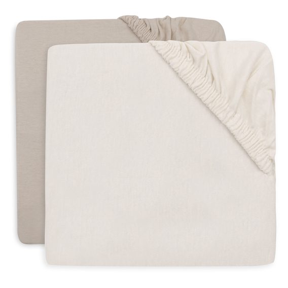 Jollein Prostěradlo napínací 2ks jersey 90x50 Oatmeal/Sand