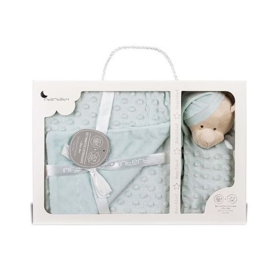 Interbaby Deka Kuličky + Přítulka Medvídek - MINT