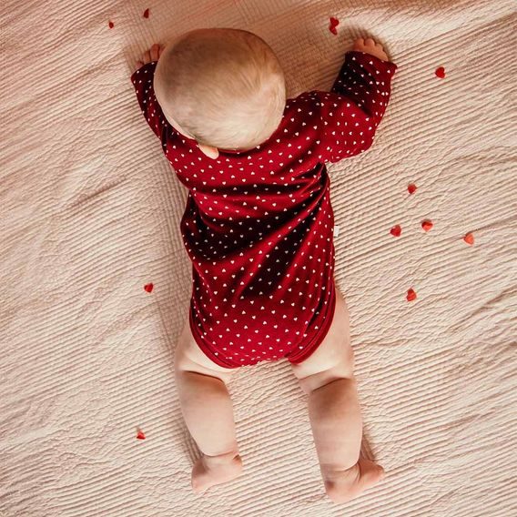Eevi Body zavinovací se srdíčky Love BORDÓ