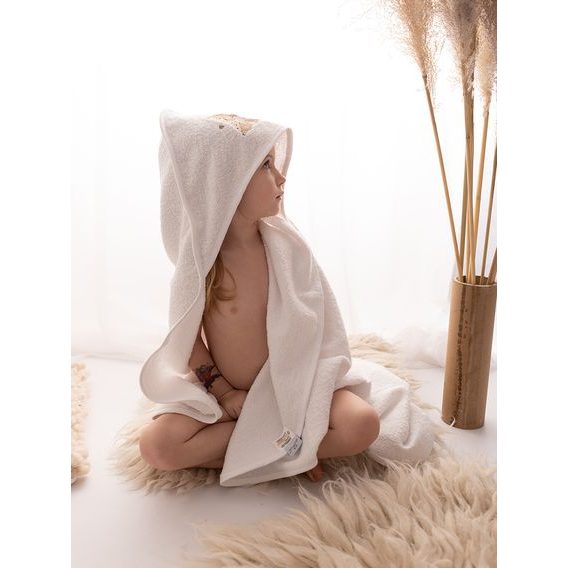 BabyMatex Osuška s kapucí 100x100cm Maxi MEDVÍDEK BÍLÁ