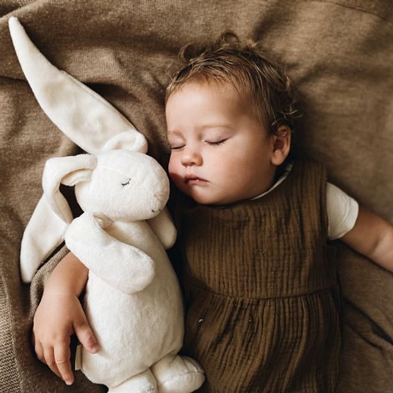 MOONIE Usínáček zajíček 2.0 Organic GREY NATUR