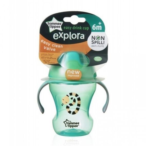 Tommee Tippee Netekoucí hrnek Explora Easy Drink 230ml, 6m+ - ZELENÝ