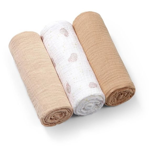 BabyOno Mušelínové pleny 3ks OVEČKY