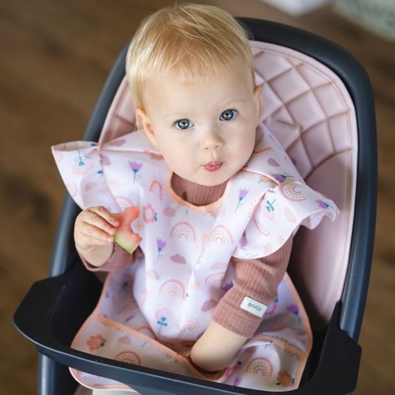 BabyOno Omyvatelný bryndák zástěrka 24m+ DUHA