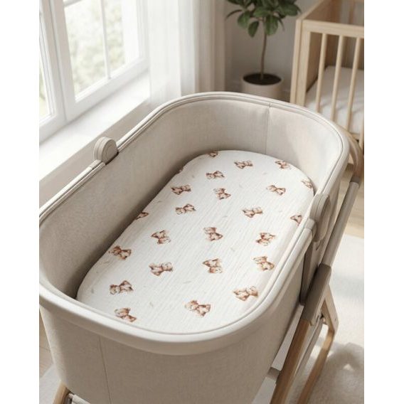 Albero Mio Mušelínové prostěradlo do kočárku 2ks (CM1) VINTAGE TEDDY